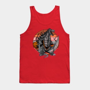 Attacking dinosaur with sun in the background Tank Top